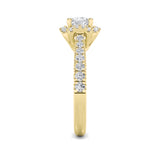 1.5CTW Round Shaped Lab Grown Diamond (F/VVS) Halo Accented Engagement Ring in 14K Gold
