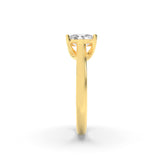 1CTW Elongated Cushion Shaped Lab Grown Diamond (F/VS) Plain Cathedral Trellis Shank Solitaire Engagement Ring in 14K Gold