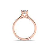 1CTW Elongated Cushion Shaped Lab Grown Diamond (F/VS) Plain Cathedral Trellis Shank Solitaire Engagement Ring in 14K Gold