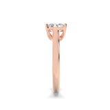 1CTW Elongated Cushion Shaped Lab Grown Diamond (F/VS) Plain Cathedral Trellis Shank Solitaire Engagement Ring in 14K Gold