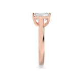 2CTW Emerald Shaped Lab Grown Diamond (F/VS) Plain Cathedral Trellis Shank Solitaire Engagement Ring in 14K Gold