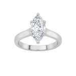1CTW Marquise Shaped Lab Grown Diamond (F/VS) Plain Cathedral Trellis Shank Solitaire Engagement Ring in 14K Gold