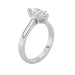 1CTW Marquise Shaped Lab Grown Diamond (F/VS) Plain Cathedral Trellis Shank Solitaire Engagement Ring in 14K Gold