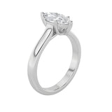 1CTW Marquise Shaped Lab Grown Diamond (F/VS) Plain Cathedral Trellis Shank Solitaire Engagement Ring in 14K Gold