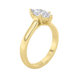 1CTW Marquise Shaped Lab Grown Diamond (F/VS) Plain Cathedral Trellis Shank Solitaire Engagement Ring in 14K Gold