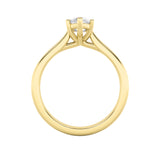 1CTW Marquise Shaped Lab Grown Diamond (F/VS) Plain Cathedral Trellis Shank Solitaire Engagement Ring in 14K Gold