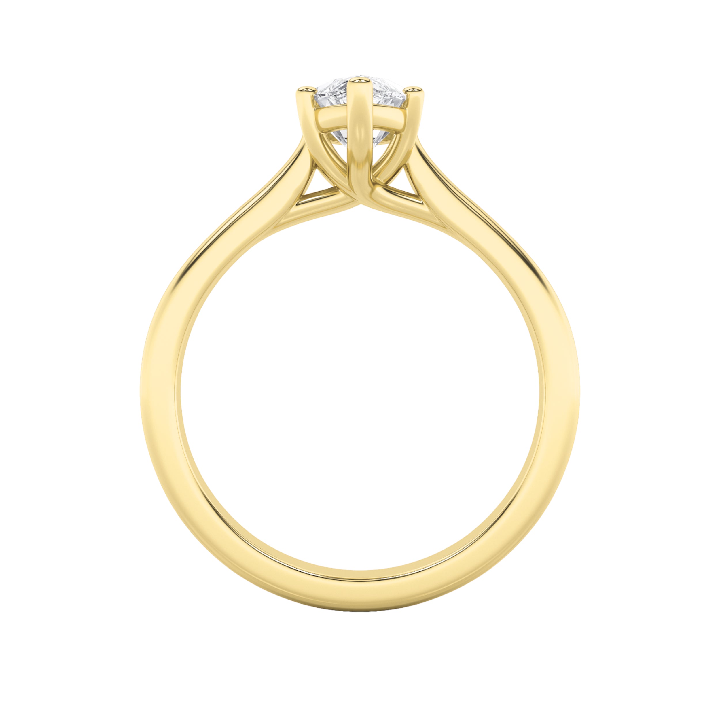 1CTW Marquise Shaped Lab Grown Diamond (F/VS) Plain Cathedral Trellis Shank Solitaire Engagement Ring in 14K Gold