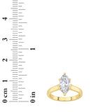 2CTW Marquise Shaped Lab Grown Diamond (F/VS) Plain Cathedral Trellis Shank Solitaire Engagement Ring in 14K Gold