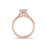 1CTW Oval Shaped Lab Grown Diamond (F/VS) Plain Cathedral Trellis Shank Solitaire Engagement Ring in 14K Gold