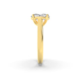 1.5CTW Oval Shaped Lab Grown Diamond (F/VS) Plain Cathedral Trellis Shank Solitaire Engagement Ring in 14K Gold