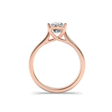 2CTW Oval Shaped Lab Grown Diamond (F/VS) Plain Cathedral Trellis Shank Solitaire Engagement Ring in 14K Gold