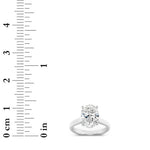 2.5CTW Oval Shaped Lab Grown Diamond (F/VS) Plain Cathedral Trellis Shank Solitaire Engagement Ring in 14K Gold
