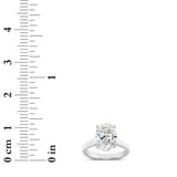 2.5CTW Oval Shaped Lab Grown Diamond (F/VS) Plain Cathedral Trellis Shank Solitaire Engagement Ring in 14K Gold