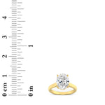 2.5CTW Oval Shaped Lab Grown Diamond (G/VS) Plain Cathedral Trellis Shank Solitaire Engagement Ring in 14K Gold