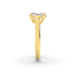 3CTW Oval Shaped Lab Grown Diamond (G/VS) Plain Cathedral Trellis Shank Solitaire Engagement Ring in 14K Gold