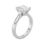 1CTW Princess Shaped Lab Grown Diamond (F/VS) Plain Cathedral Trellis Shank Solitaire Engagement Ring in 14K Gold
