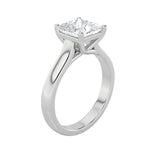 1CTW Princess Shaped Lab Grown Diamond (F/VS) Plain Cathedral Trellis Shank Solitaire Engagement Ring in 14K Gold