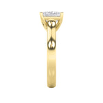 1CTW Princess Shaped Lab Grown Diamond (F/VS) Plain Cathedral Trellis Shank Solitaire Engagement Ring in 14K Gold