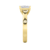 1CTW Princess Shaped Lab Grown Diamond (F/VS) Plain Cathedral Trellis Shank Solitaire Engagement Ring in 14K Gold