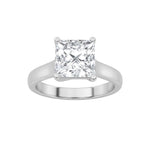 2CTW Princess Shaped Lab Grown Diamond (F/VS) Plain Cathedral Trellis Shank Solitaire Engagement Ring in 14K Gold