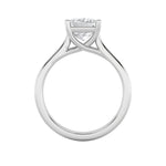 2CTW Princess Shaped Lab Grown Diamond (F/VS) Plain Cathedral Trellis Shank Solitaire Engagement Ring in 14K Gold