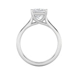 2CTW Princess Shaped Lab Grown Diamond (F/VS) Plain Cathedral Trellis Shank Solitaire Engagement Ring in 14K Gold