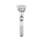 2CTW Princess Shaped Lab Grown Diamond (F/VS) Plain Cathedral Trellis Shank Solitaire Engagement Ring in 14K Gold