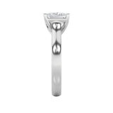 2CTW Princess Shaped Lab Grown Diamond (F/VS) Plain Cathedral Trellis Shank Solitaire Engagement Ring in 14K Gold