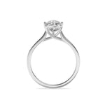 1CTW Pear Shaped Lab Grown Diamond (F/VS) Plain Cathedral Trellis Shank Solitaire Engagement Ring in 14K Gold