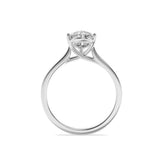 1CTW Pear Shaped Lab Grown Diamond (F/VS) Plain Cathedral Trellis Shank Solitaire Engagement Ring in 14K Gold