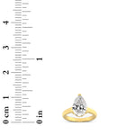 2CTW Pear Shaped Lab Grown Diamond (F/VS) Plain Cathedral Trellis Shank Solitaire Engagement Ring in 14K Gold