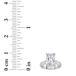 1CTW Radiant Shaped Lab Grown Diamond (F/VS) Plain Cathedral Trellis Shank Solitaire Engagement Ring in 14K Gold