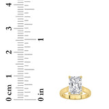 1CTW Radiant Shaped Lab Grown Diamond (F/VS) Plain Cathedral Trellis Shank Solitaire Engagement Ring in 14K Gold