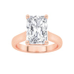 1CTW Radiant Shaped Lab Grown Diamond (F/VS) Plain Cathedral Trellis Shank Solitaire Engagement Ring in 14K Gold