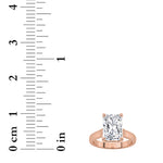 1CTW Radiant Shaped Lab Grown Diamond (F/VS) Plain Cathedral Trellis Shank Solitaire Engagement Ring in 14K Gold