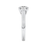 1CTW Round Shaped Lab Grown Diamond (F/VS) Plain Cathedral Trellis Shank Solitaire Engagement Ring in 14K Gold