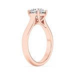 1CTW Round Shaped Lab Grown Diamond (F/VS) Plain Cathedral Trellis Shank Solitaire Engagement Ring in 14K Gold