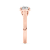 1CTW Round Shaped Lab Grown Diamond (F/VS) Plain Cathedral Trellis Shank Solitaire Engagement Ring in 14K Gold