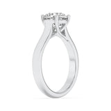 1.5CTW Round Shaped Lab Grown Diamond (F/VS) Plain Cathedral Trellis Shank Solitaire Engagement Ring in 14K Gold