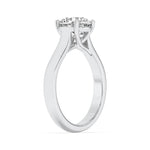 2CTW Round Shaped Lab Grown Diamond (F/VS) Plain Cathedral Trellis Shank Solitaire Engagement Ring in 14K Gold