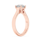 2CTW Round Shaped Lab Grown Diamond (F/VS) Plain Cathedral Trellis Shank Solitaire Engagement Ring in 14K Gold