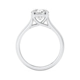 2.5CTW Round Shaped Lab Grown Diamond (F/VS) Plain Cathedral Trellis Shank Solitaire Engagement Ring in 14K Gold