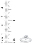 3CTW Round Shaped Lab Grown Diamond (F/VS) Plain Cathedral Trellis Shank Solitaire Engagement Ring in 14K Gold
