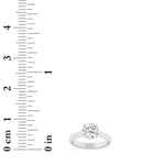3CTW Round Shaped Lab Grown Diamond (G/VS) Plain Cathedral Trellis Shank Solitaire Engagement Ring in 14K Gold