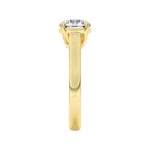 3CTW Round Shaped Lab Grown Diamond (G/VS) Plain Cathedral Trellis Shank Solitaire Engagement Ring in 14K Gold