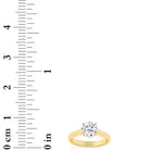 3CTW Round Shaped Lab Grown Diamond (G/VS) Plain Cathedral Trellis Shank Solitaire Engagement Ring in 14K Gold