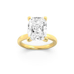 1.5CTW Elongated Cushion Shaped Lab Grown Diamond (F/VS) Hidden Halo Plain Shank Engagement Ring in 14K Gold