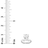 2CTW Elongated Cushion Shaped Lab Grown Diamond (F/VS) Hidden Halo Plain Shank Engagement Ring in 14K Gold