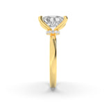 2CTW Elongated Cushion Shaped Lab Grown Diamond (F/VS) Hidden Halo Plain Shank Engagement Ring in 14K Gold