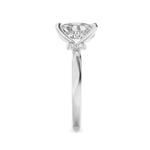 3.25CTW Elongated Cushion Shaped Lab Grown Diamond (G/VS) Hidden Halo Plain Shank Engagement Ring in 14K Gold